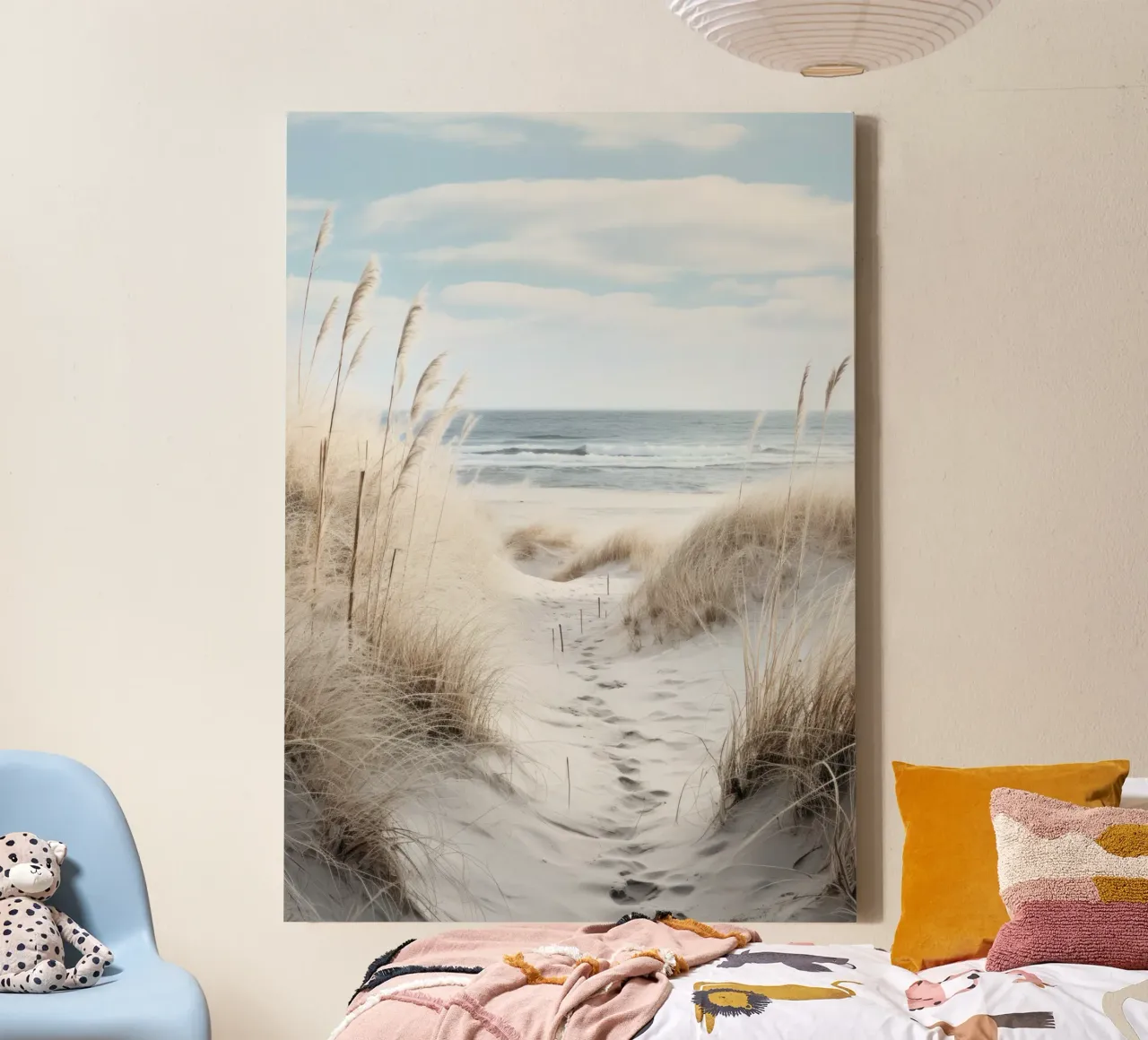 Sentiero della spiaggia tela con Cornice a cassetta da PosterPrint