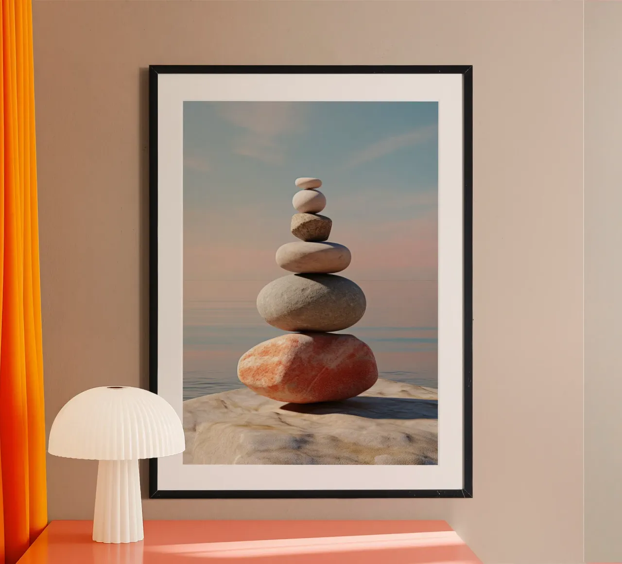 Beach cairn hahnemühle by PosterPrint