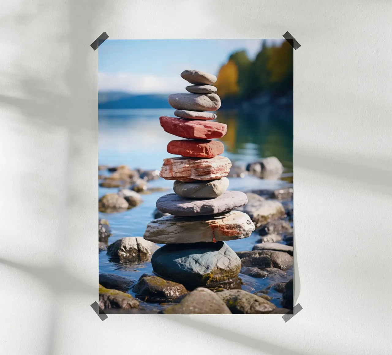 Torre di pietra a cairn carta hahnemühle da PosterPrint
