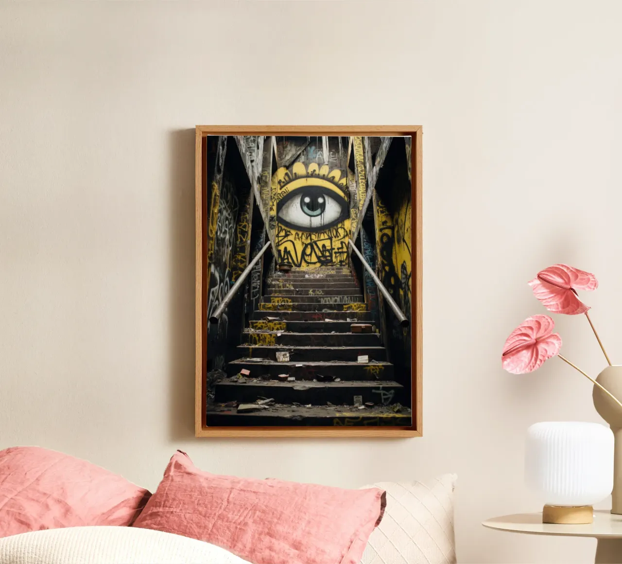 Ingang Lost Place canvas met Baklijst van PosterPrint
