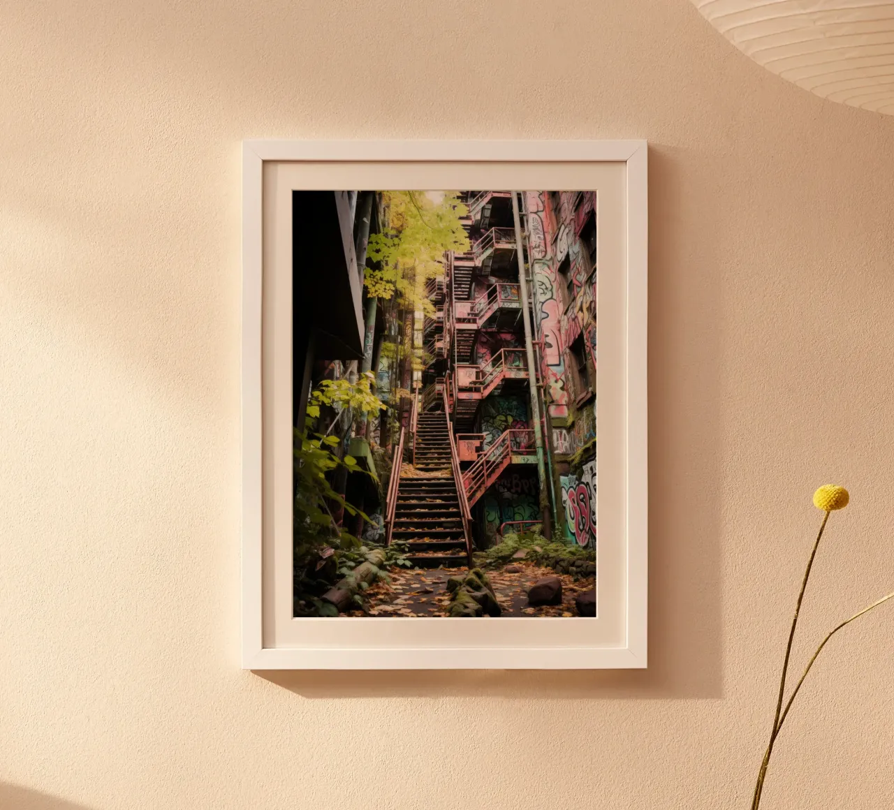 Blocco della torre di Lost Place poster con telaio in plastica da PosterPrint