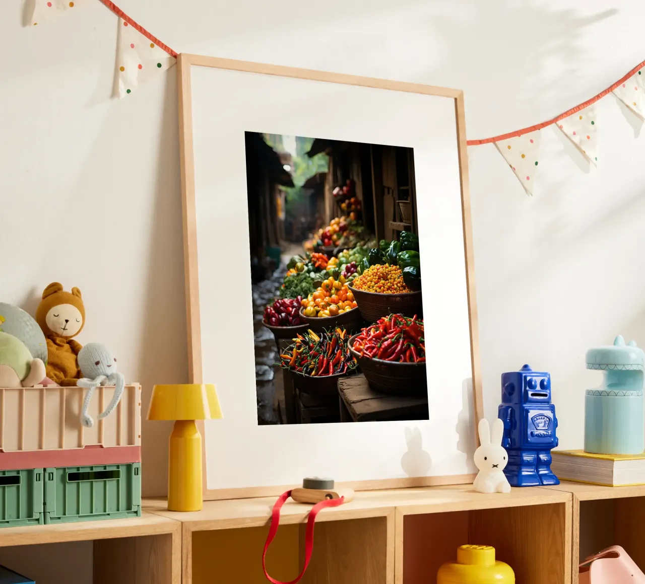 Mercato ortofrutticolo poster con telaio in plastica da PosterPrint