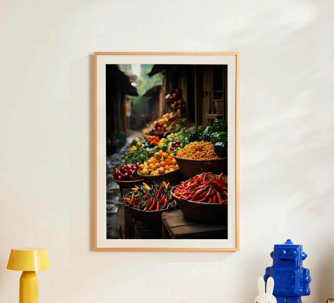 Mercato ortofrutticolo poster con telaio in plastica da PosterPrint