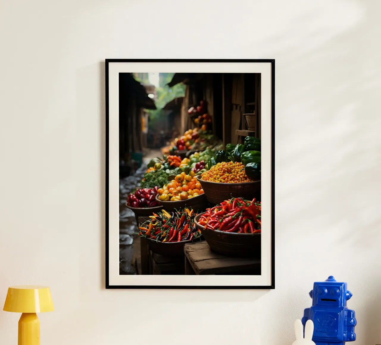 Mercato ortofrutticolo poster con telaio in plastica da PosterPrint