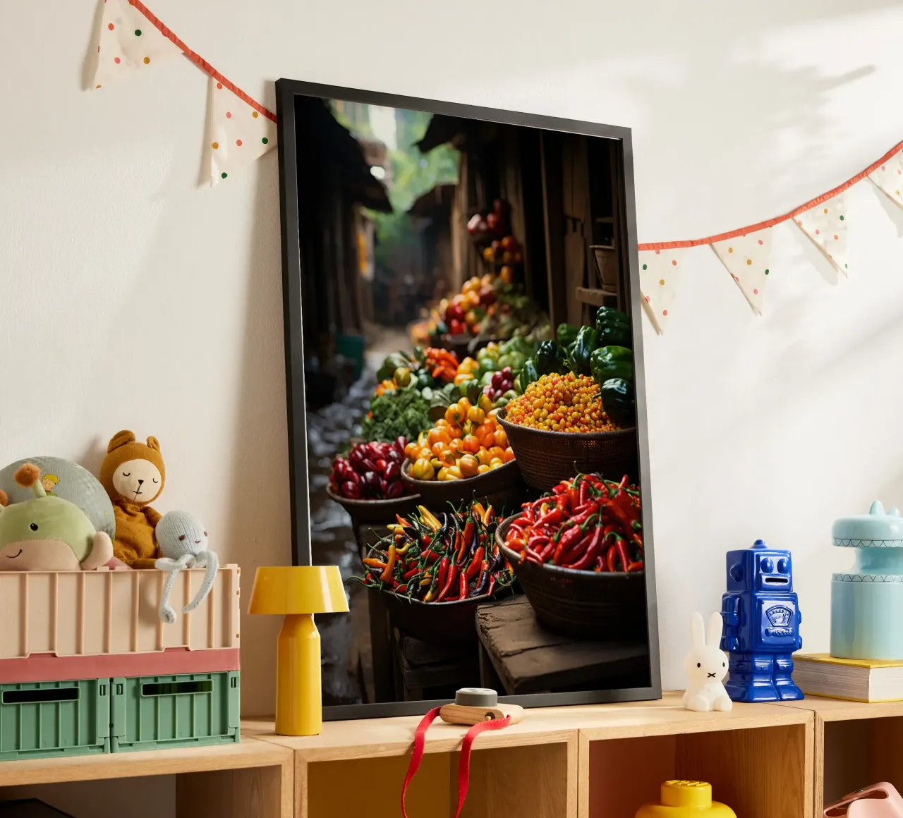 Mercato ortofrutticolo poster con telaio in plastica da PosterPrint