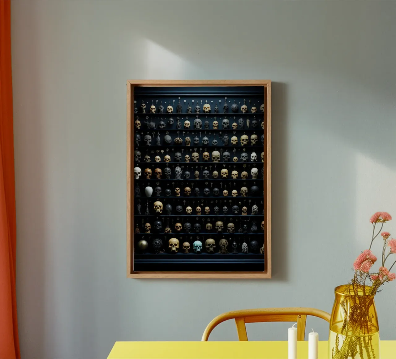 Collage di teschi tela con Cornice a cassetta da PosterPrint