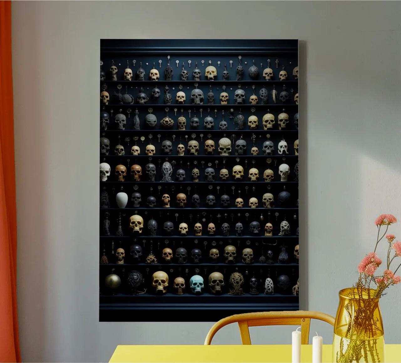 Collage di teschi tela con Cornice a cassetta da PosterPrint