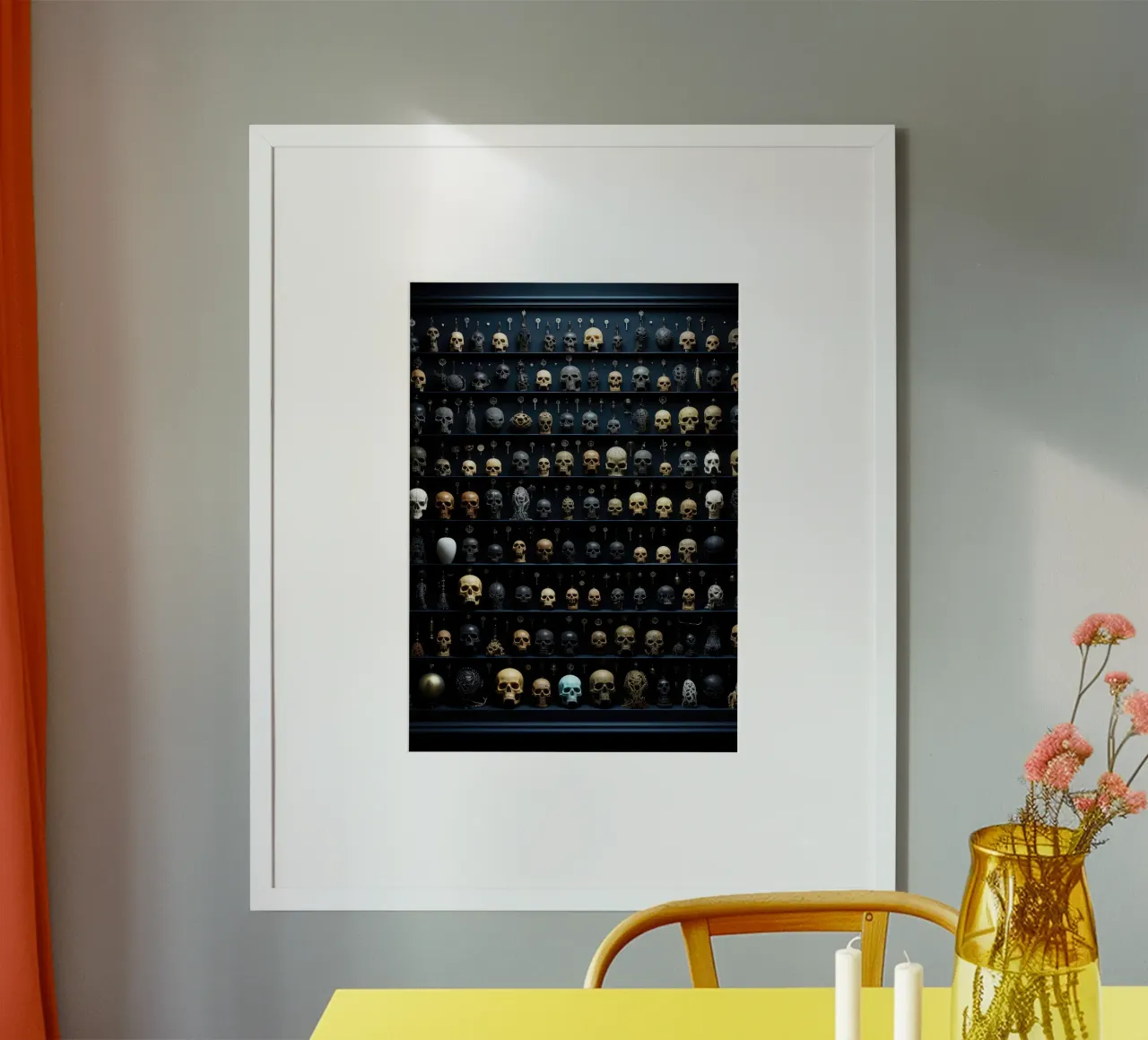 Collage di teschi poster con telaio in alluminio da PosterPrint