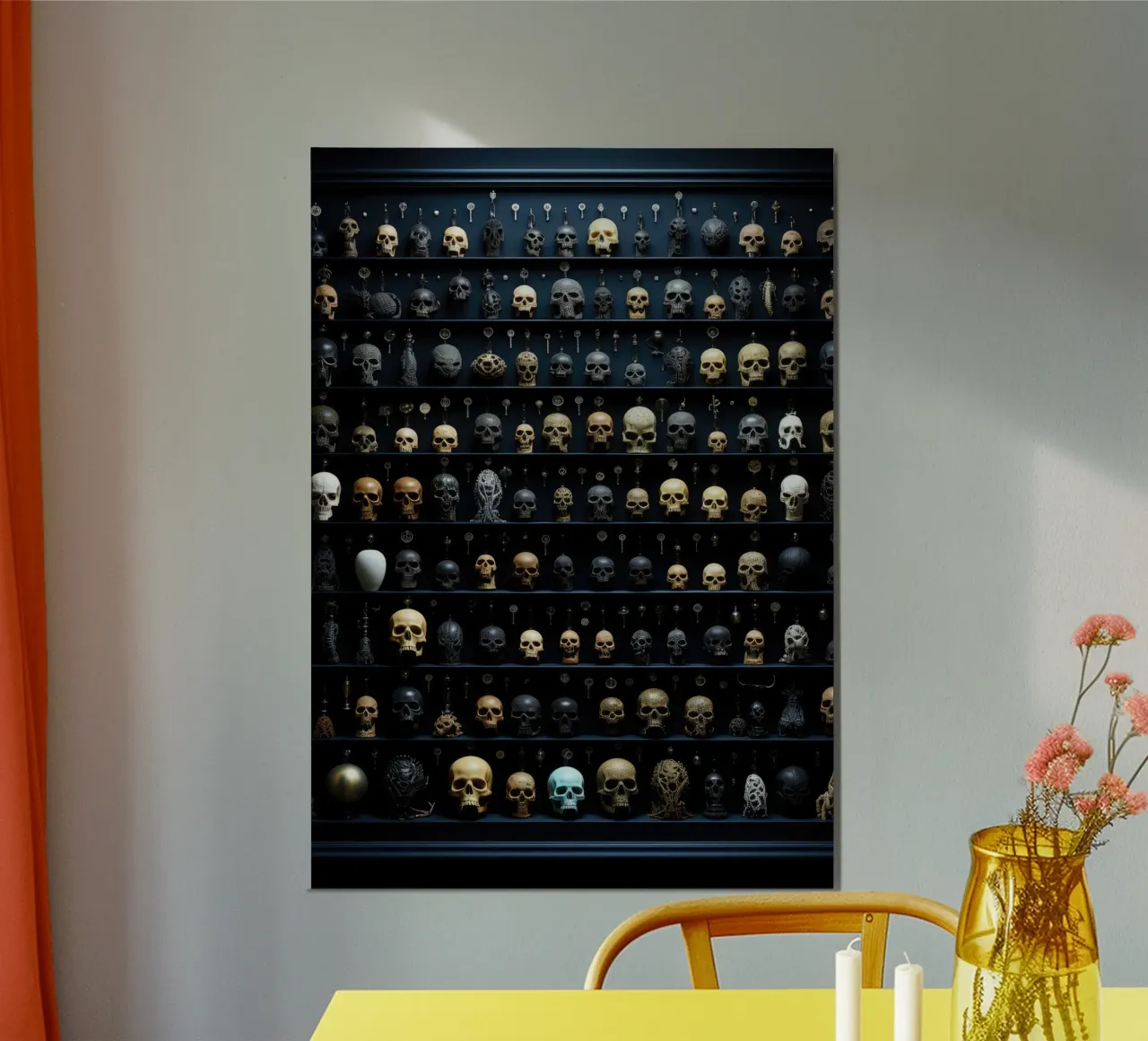 Collage di teschi poster con telaio in alluminio da PosterPrint