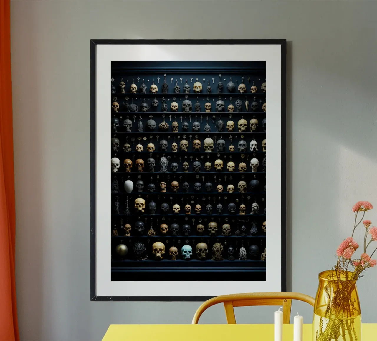 Collage di teschi poster con telaio in alluminio da PosterPrint