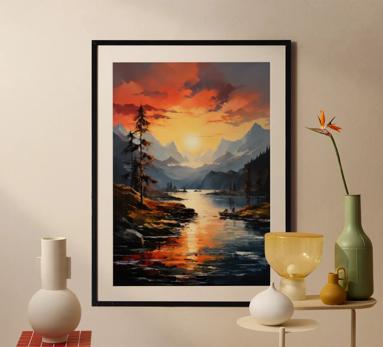 Tramonto in montagna carta hahnemühle da PosterPrint