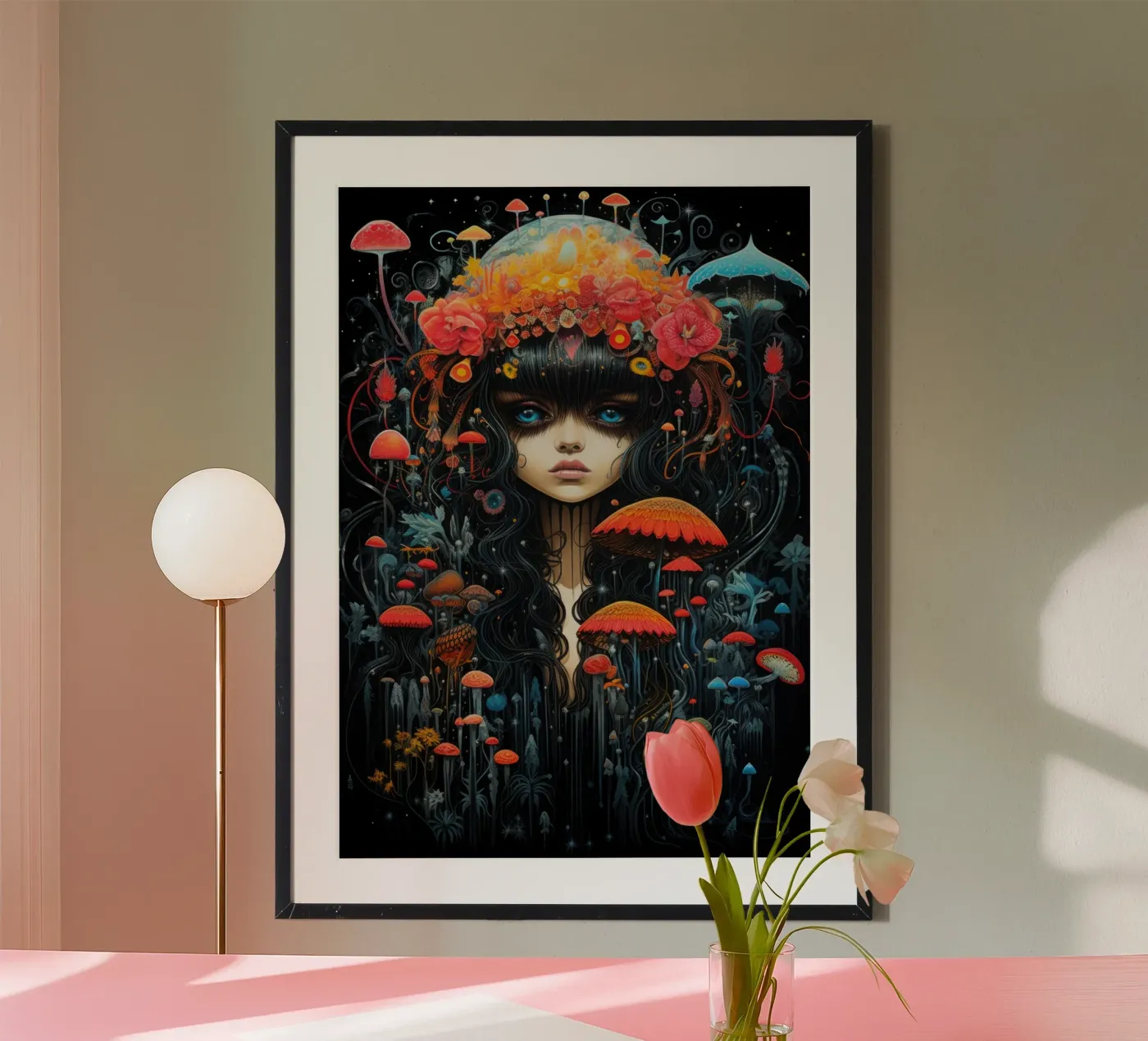 Psytrance paddenstoelen poster van PosterPrint