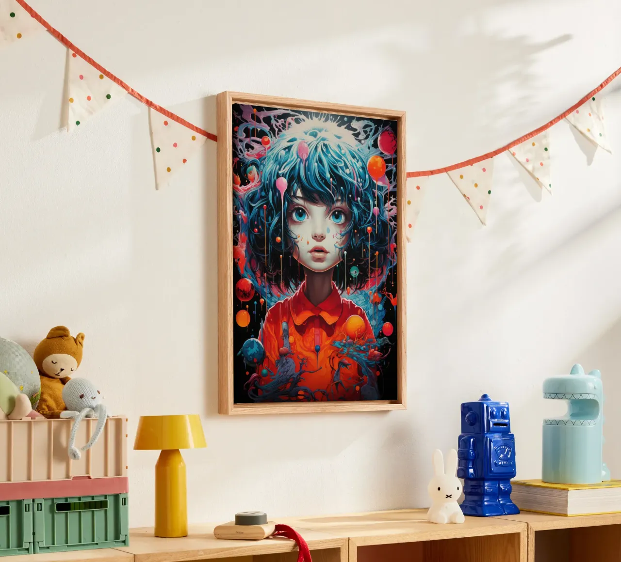 Chaos im Kopf Leinwand mit Schattenfugenrahmen von PosterPrint