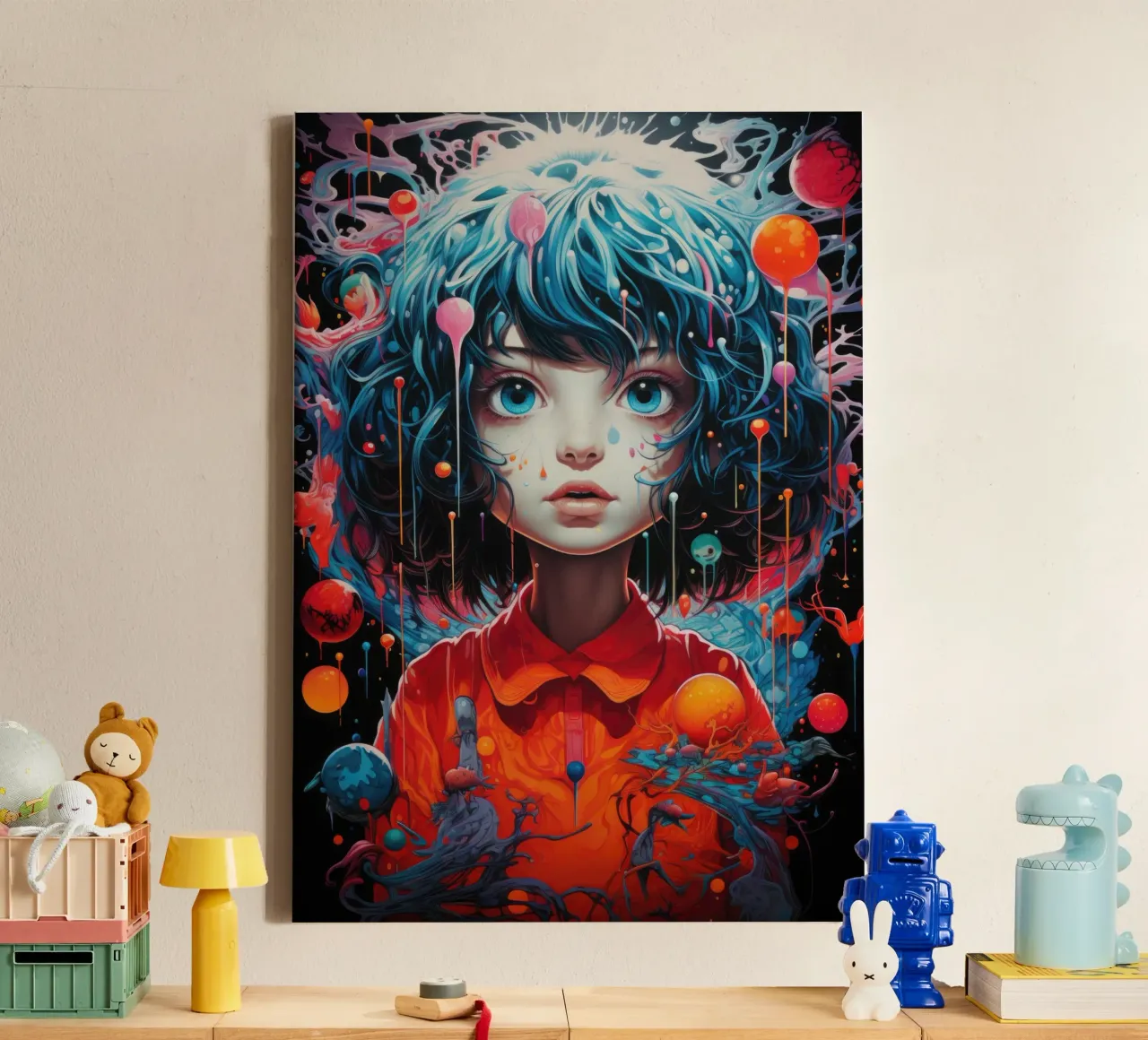 Chaos im Kopf Leinwand mit Schattenfugenrahmen von PosterPrint