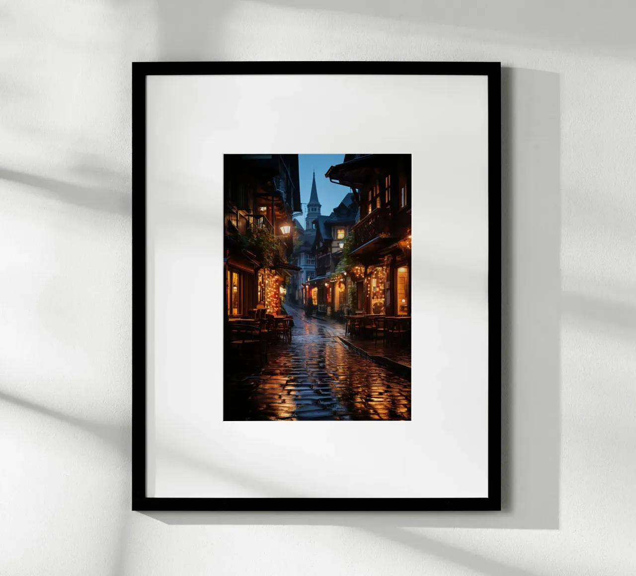 Vicolo illuminato poster con telaio in alluminio da PosterPrint