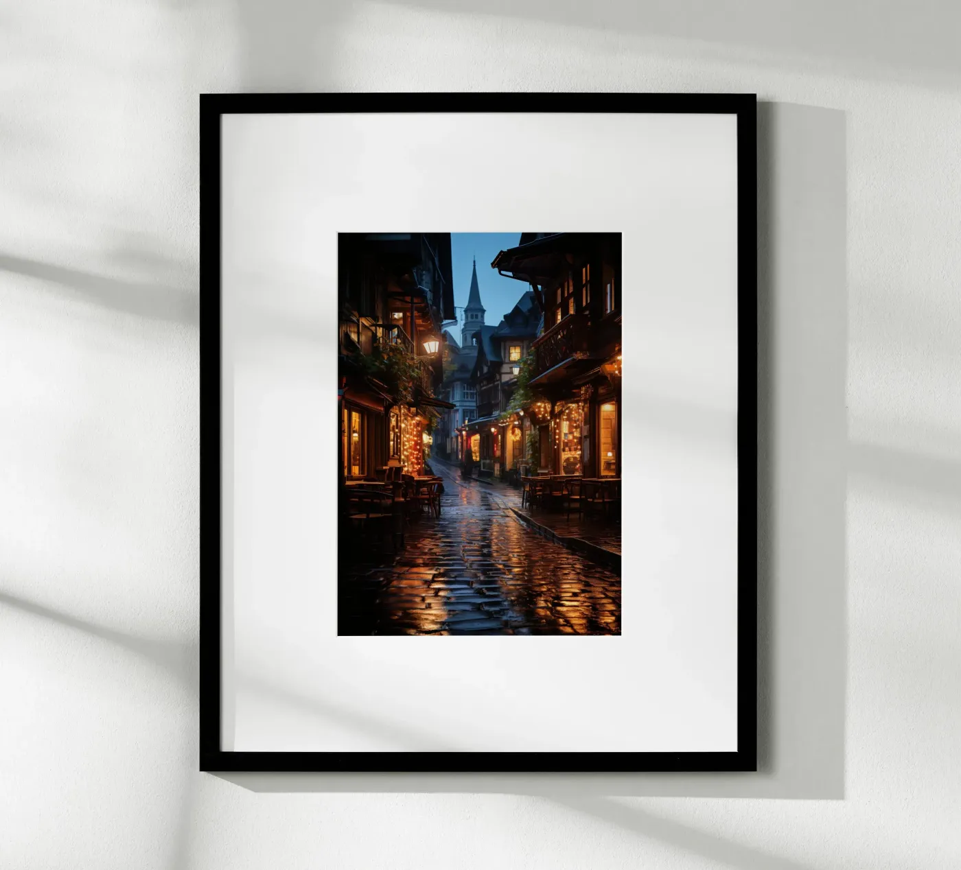 Verlichte steeg poster van PosterPrint