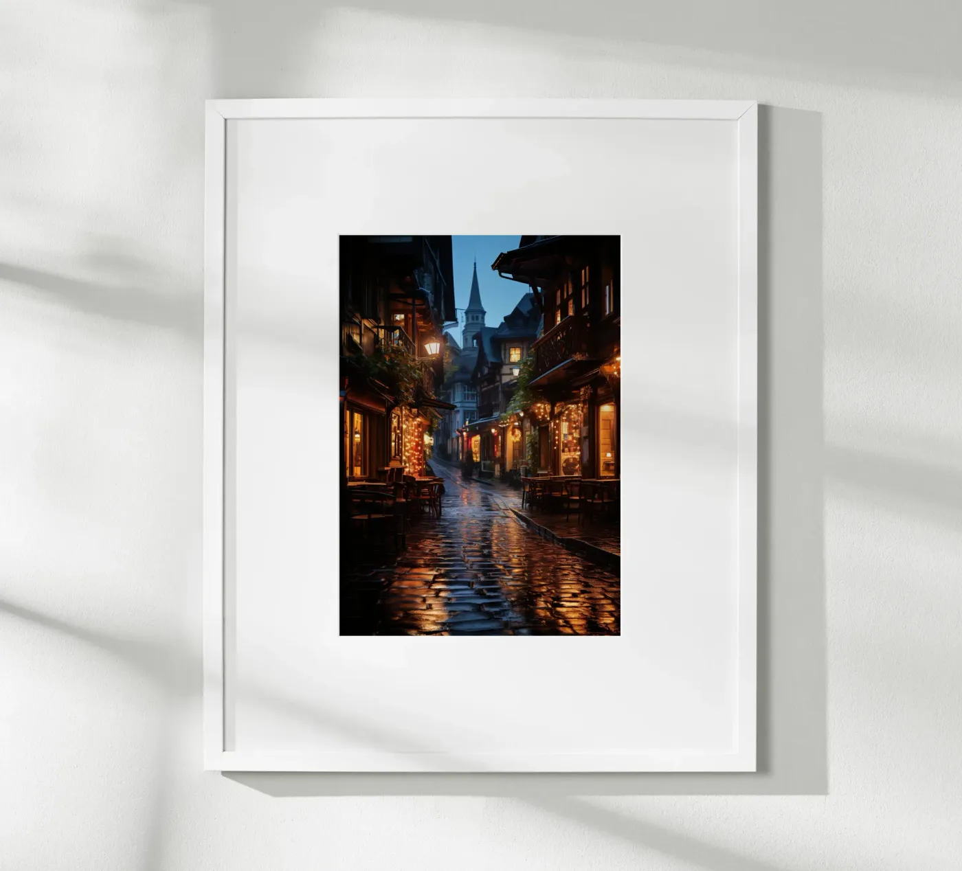 Verlichte steeg poster van PosterPrint