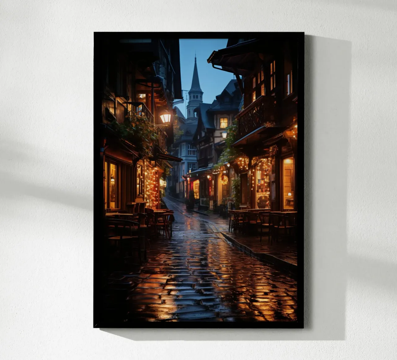 Vicolo illuminato poster con telaio in alluminio da PosterPrint