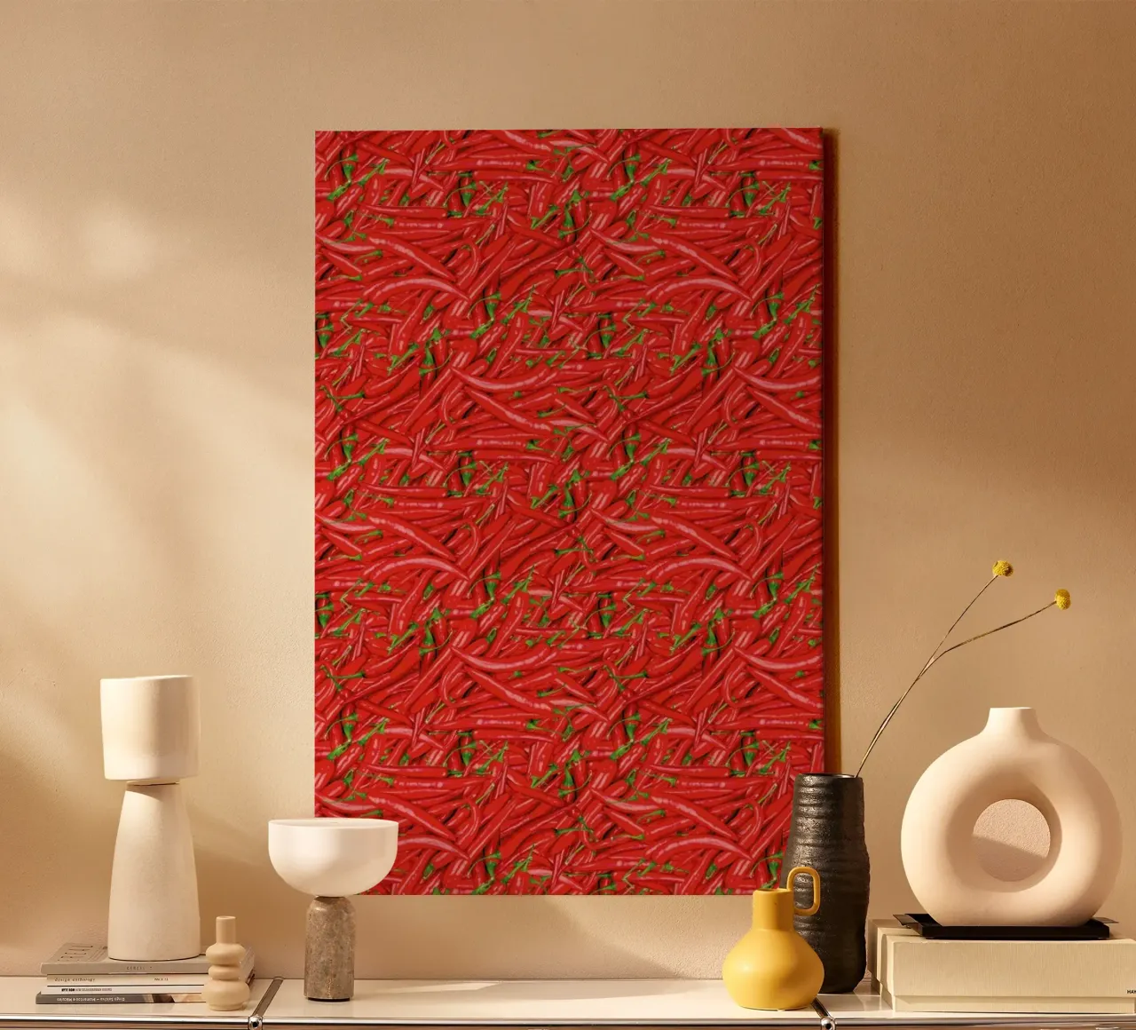 Chilli tela con Cornice a cassetta da Curious Collections by Marielle Leenders