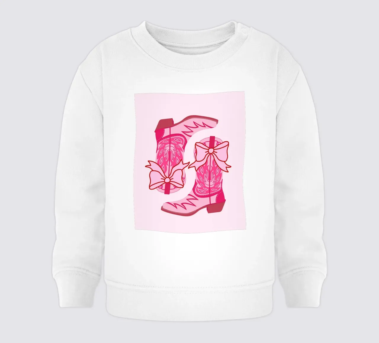 Botas Vaqueras Rosas, Botas Vaqueras Coquetas con Lazo, Arte Lindo sudadera de bebé de Coquette Club