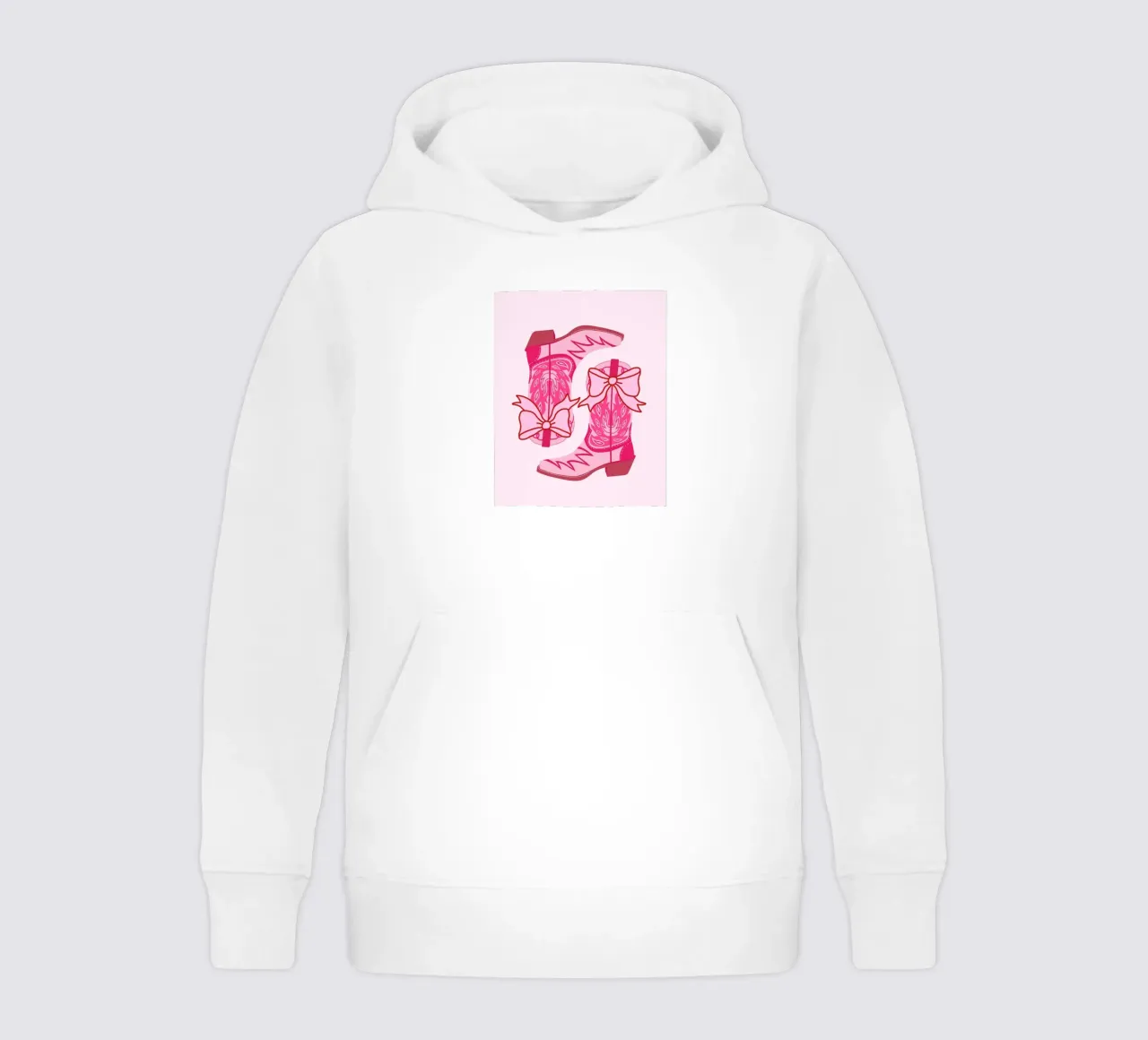 Botas Vaqueras Rosas, Botas Vaqueras Coquetas con Lazo, Arte Lindo sudadera con capucha para niño de Coquette Club