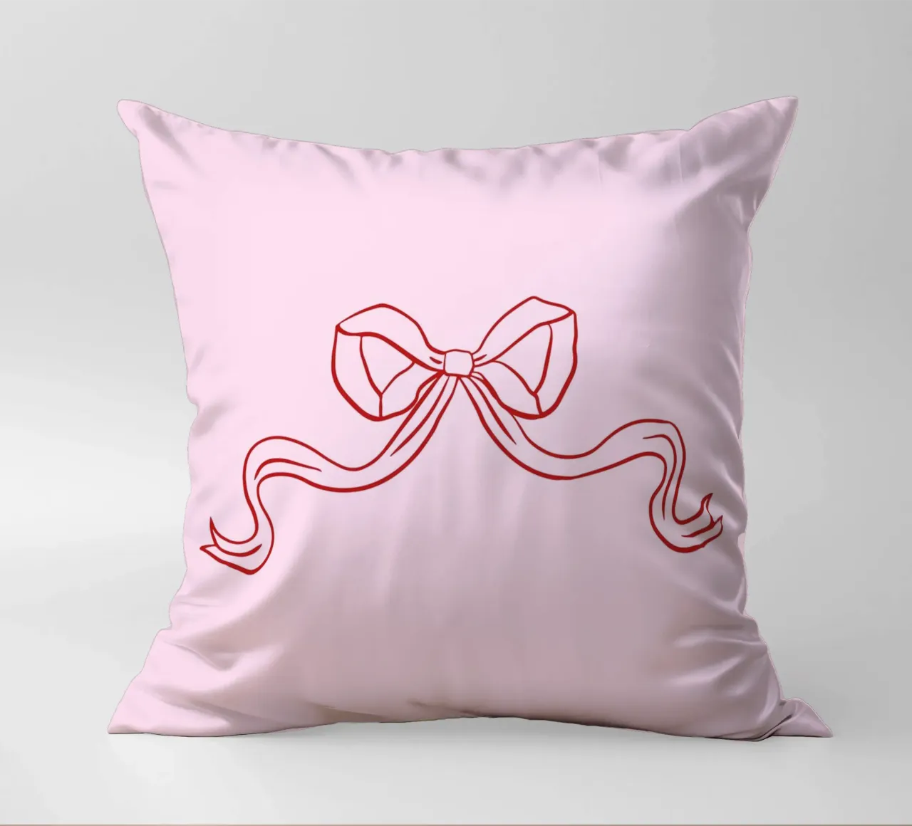 Bow Ribbon Coquette Art, Pretty Pink Wall Art, Trend Poster decorative cushion by Coquette Club