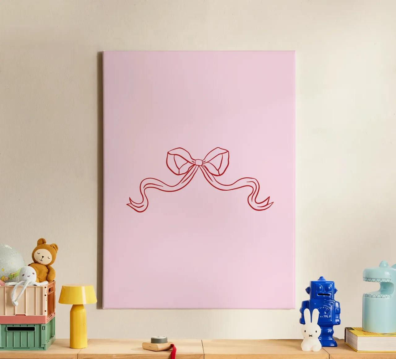 Bow Ribbon Coquette Art, Pretty Pink Wall Art, Trend Poster canvas by Coquette Club