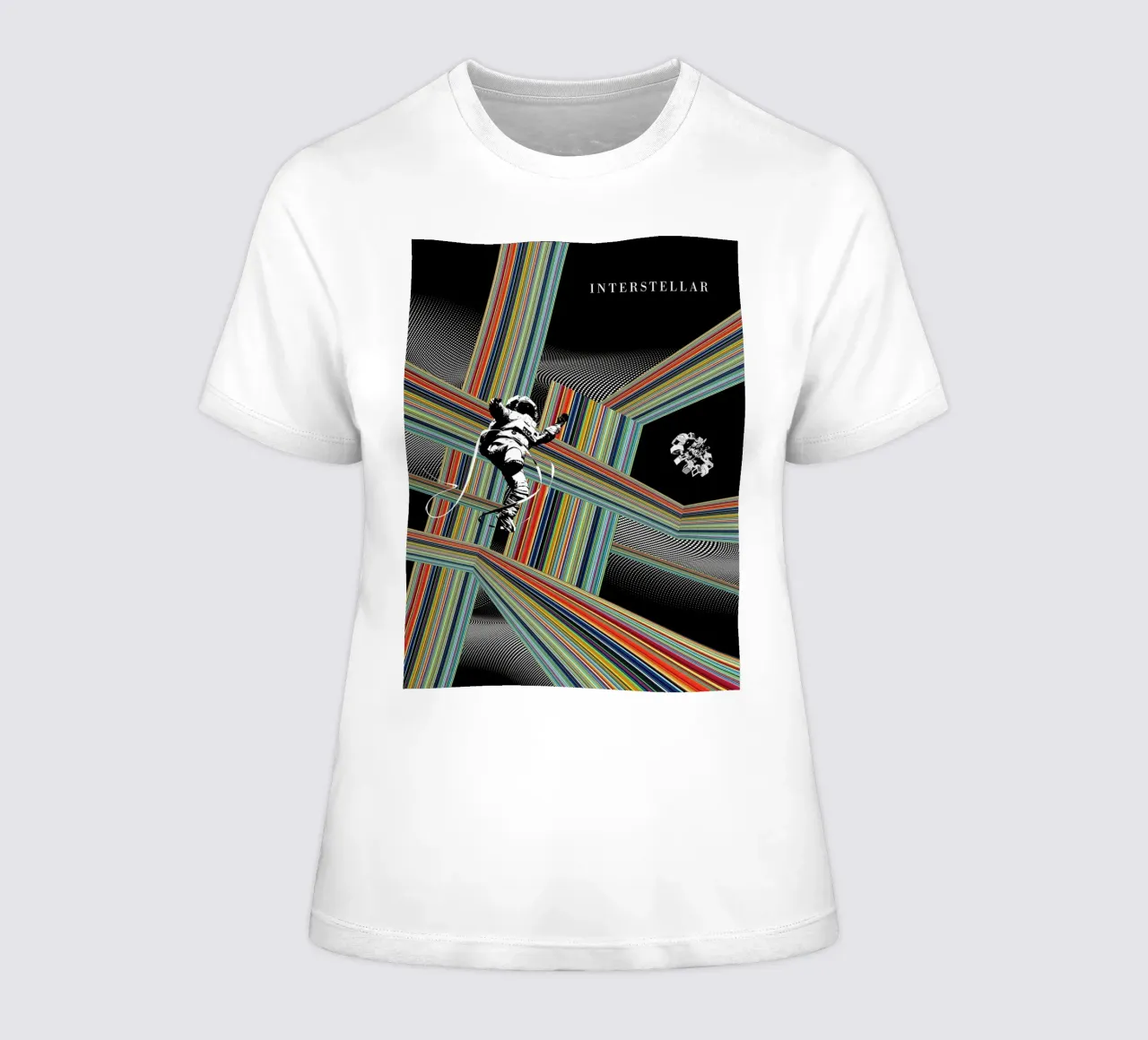 Stay Interstellar women's fitted t-shirt by Attaboy Dsgn