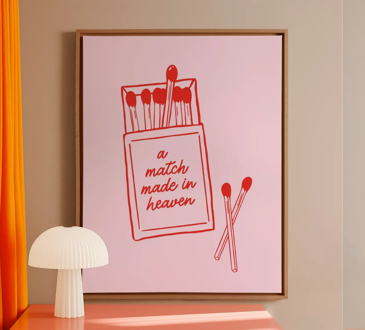 Matchbox Poster, Pink Wall Art, Preppy Cute Graphics canvas by Coquette Club