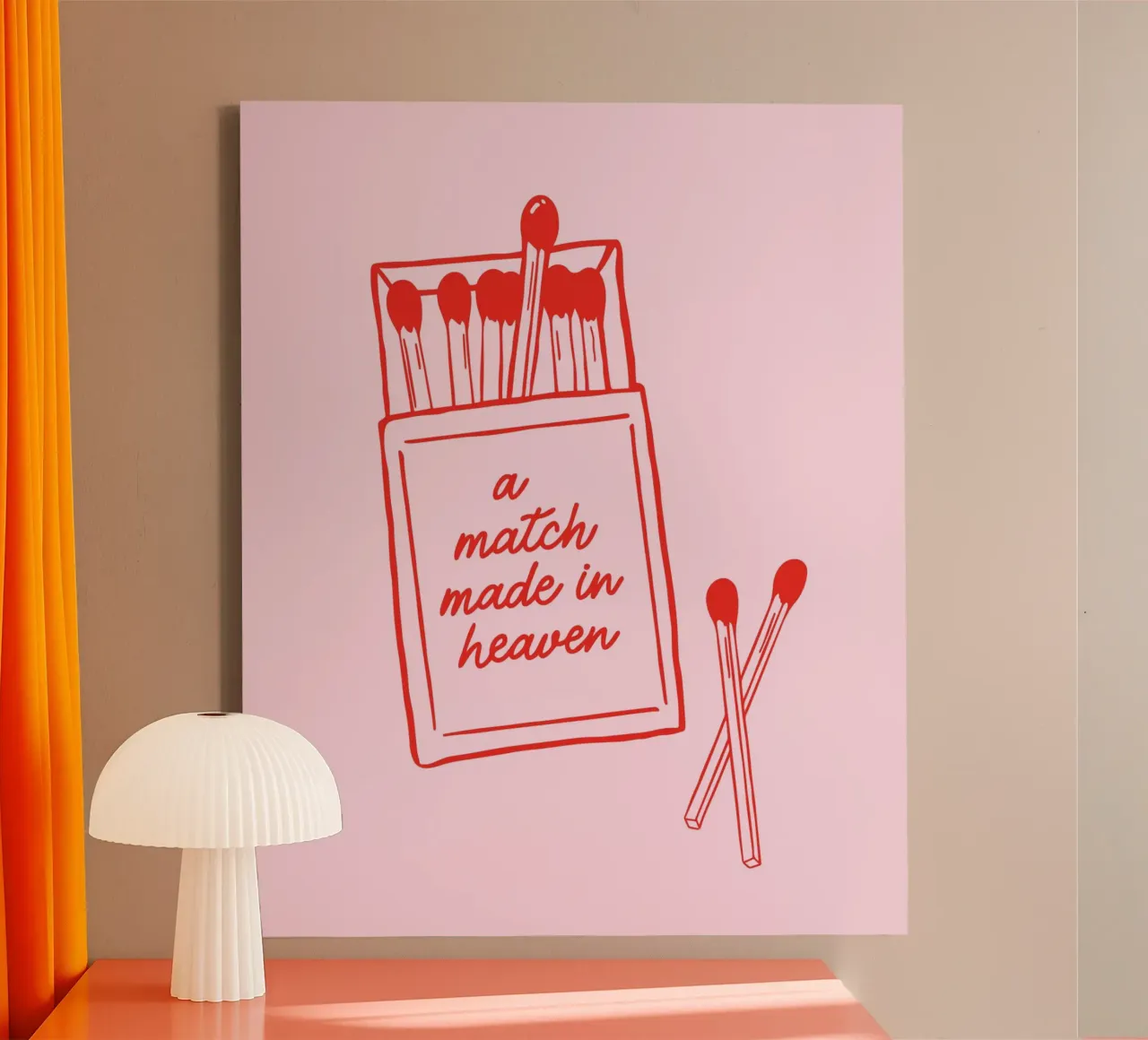 Matchbox Poster, Pink Wall Art, Preppy Cute Graphics canvas by Coquette Club