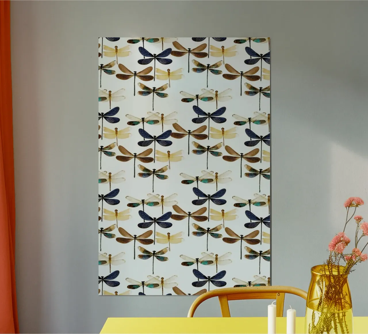 Dragonflies poster with wooden frame by Curious Collections by Marielle Leenders