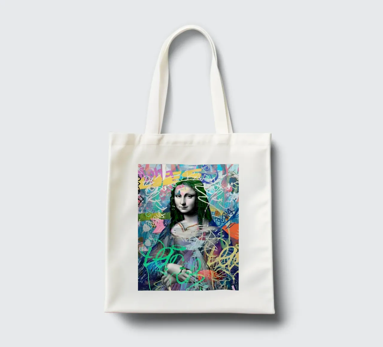 Graffiti Mona borsa in juta da Studio Mooodz
