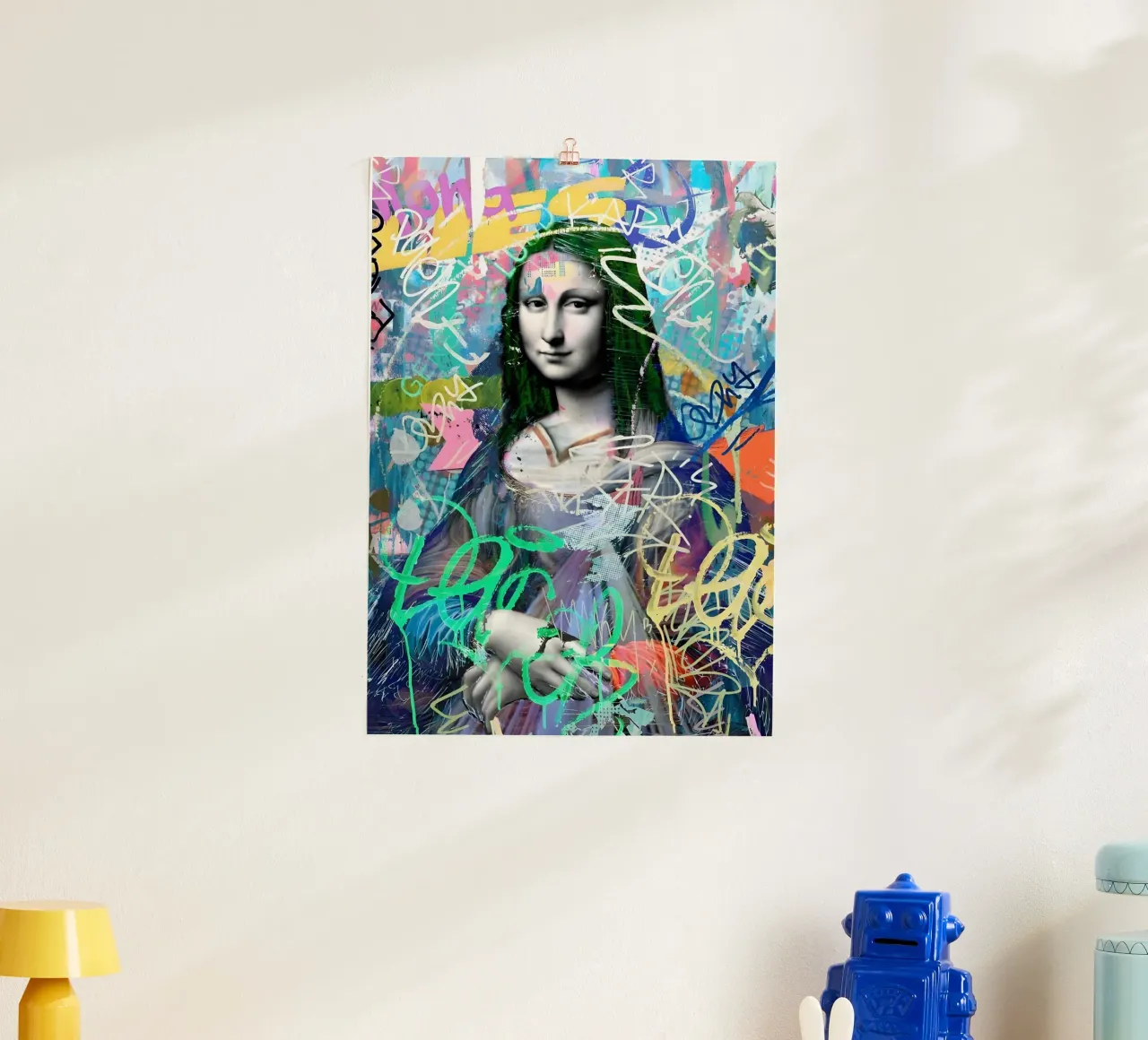 Graffiti Mona poster with plastic frame by Studio Mooodz