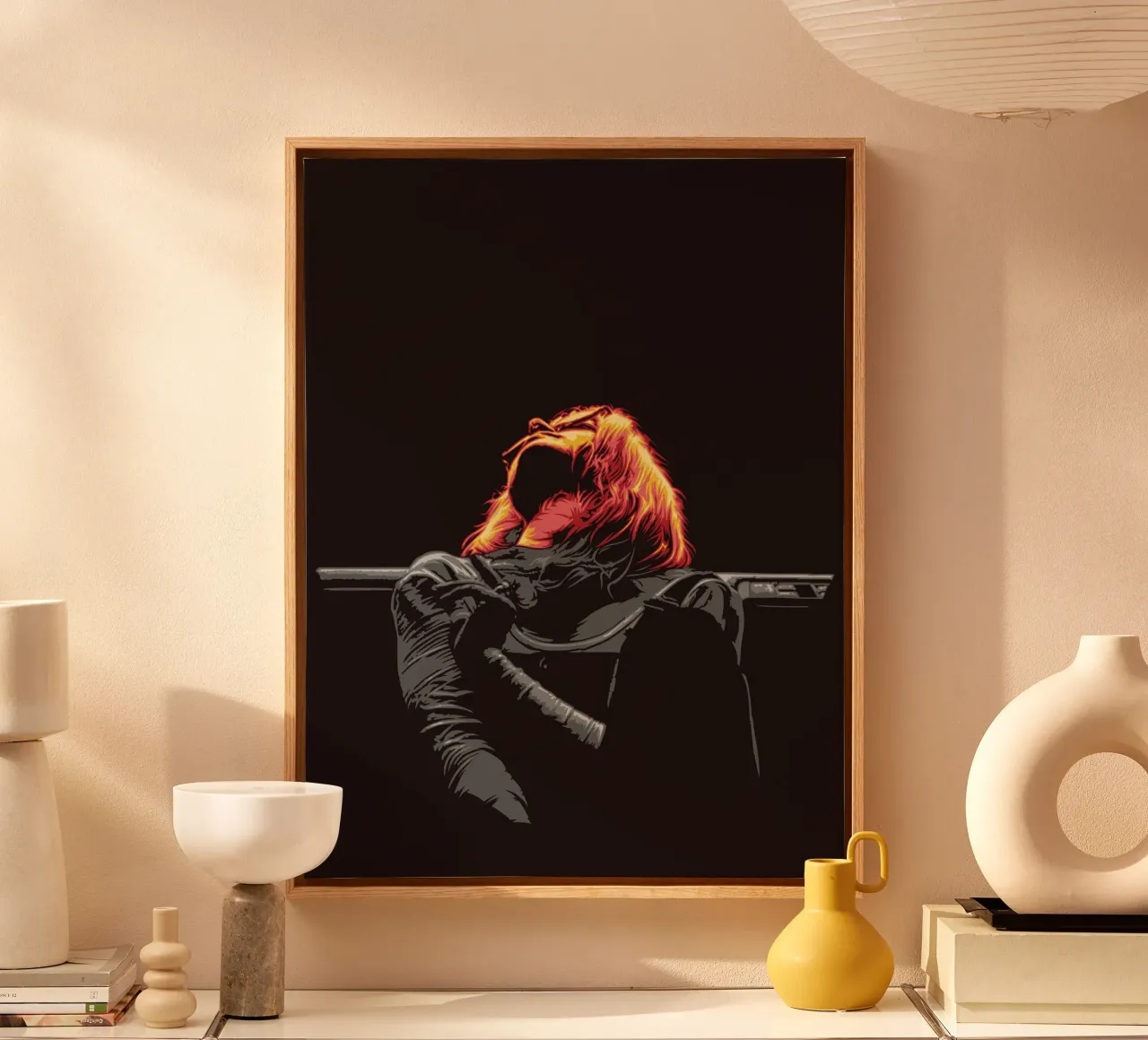 SUN ON THE FACE canvas with Floater frame by Cranio Dsgn