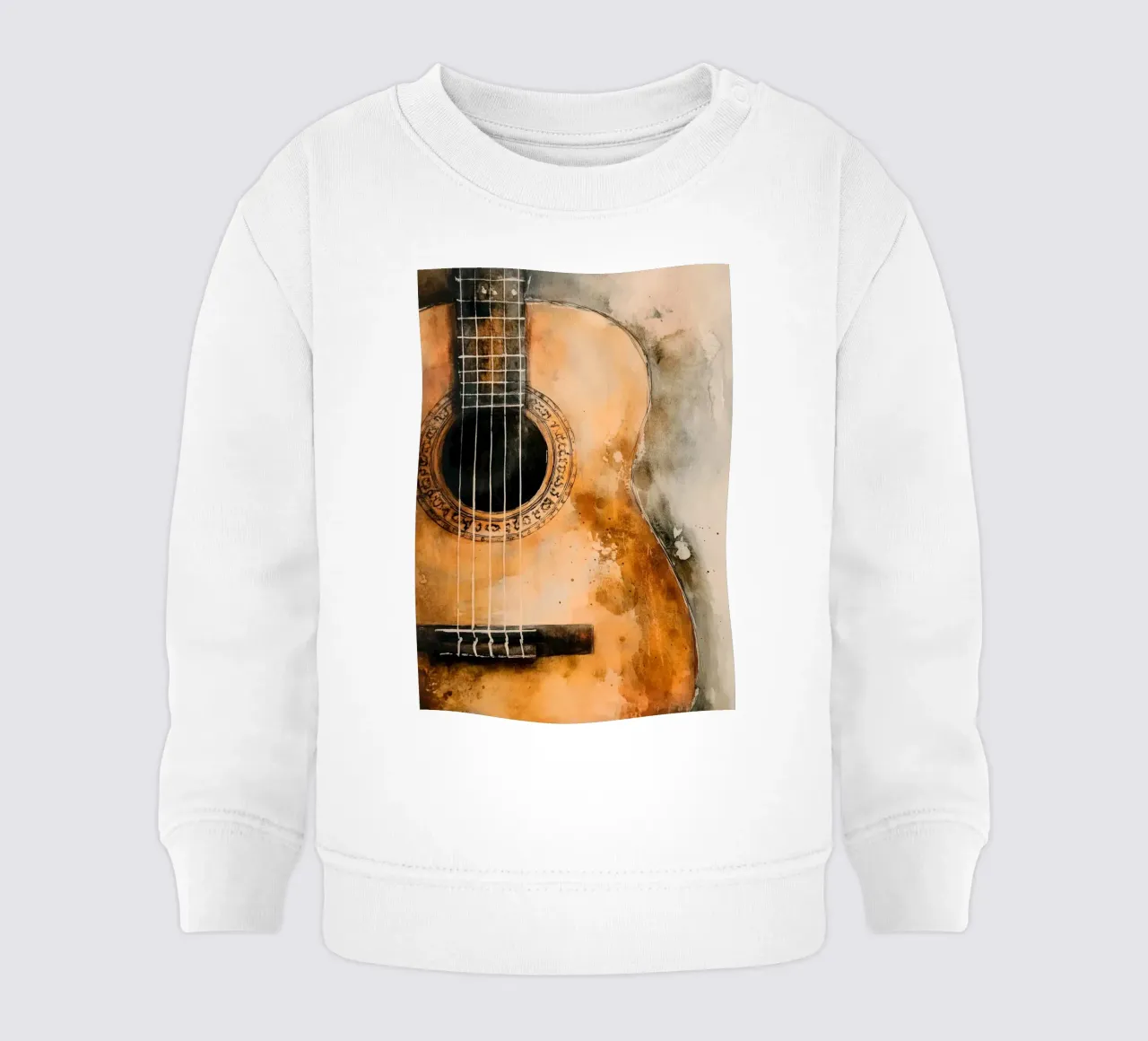 Chitarra flamenca ad acquerello felpa neonato da Justyna Jaszke JBJart