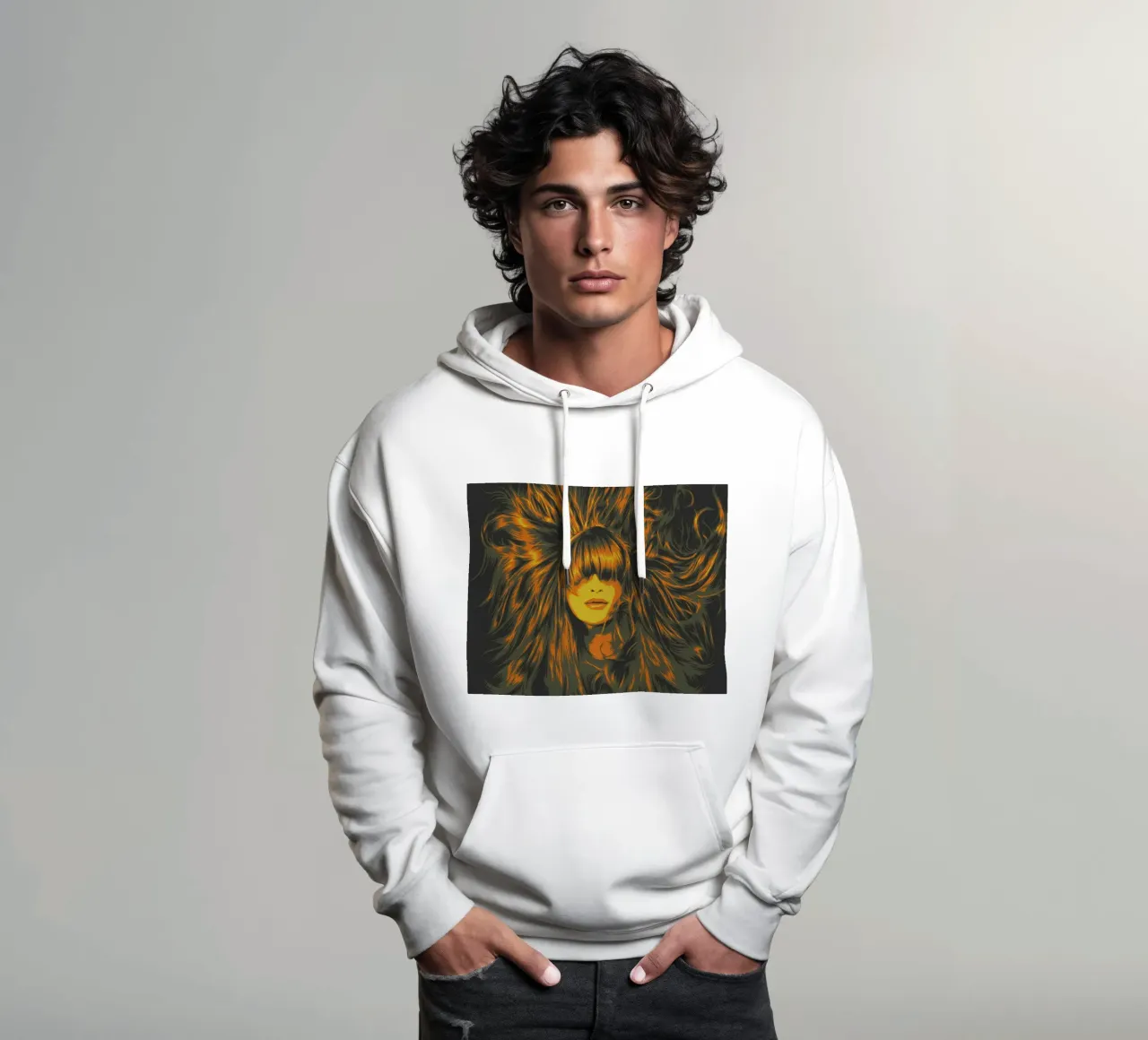 CAPELLI DI FUOCO felpa con cappuccio da Cranio Dsgn