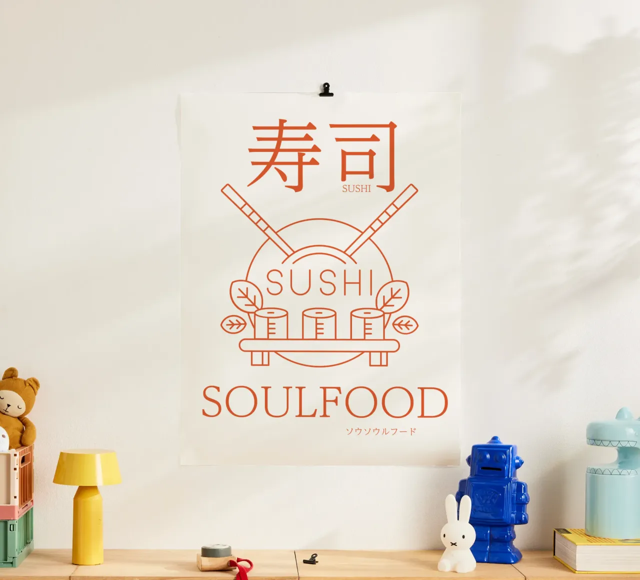 Asian Soulfood poster with wooden frame by Headless Monkeys