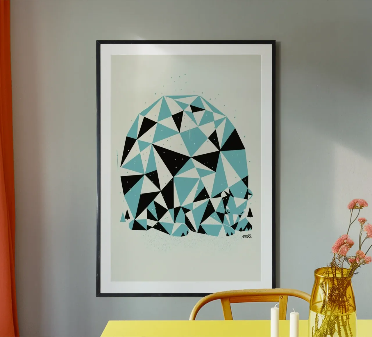 Forest 3 poster con telaio in legno da Pietari Posti