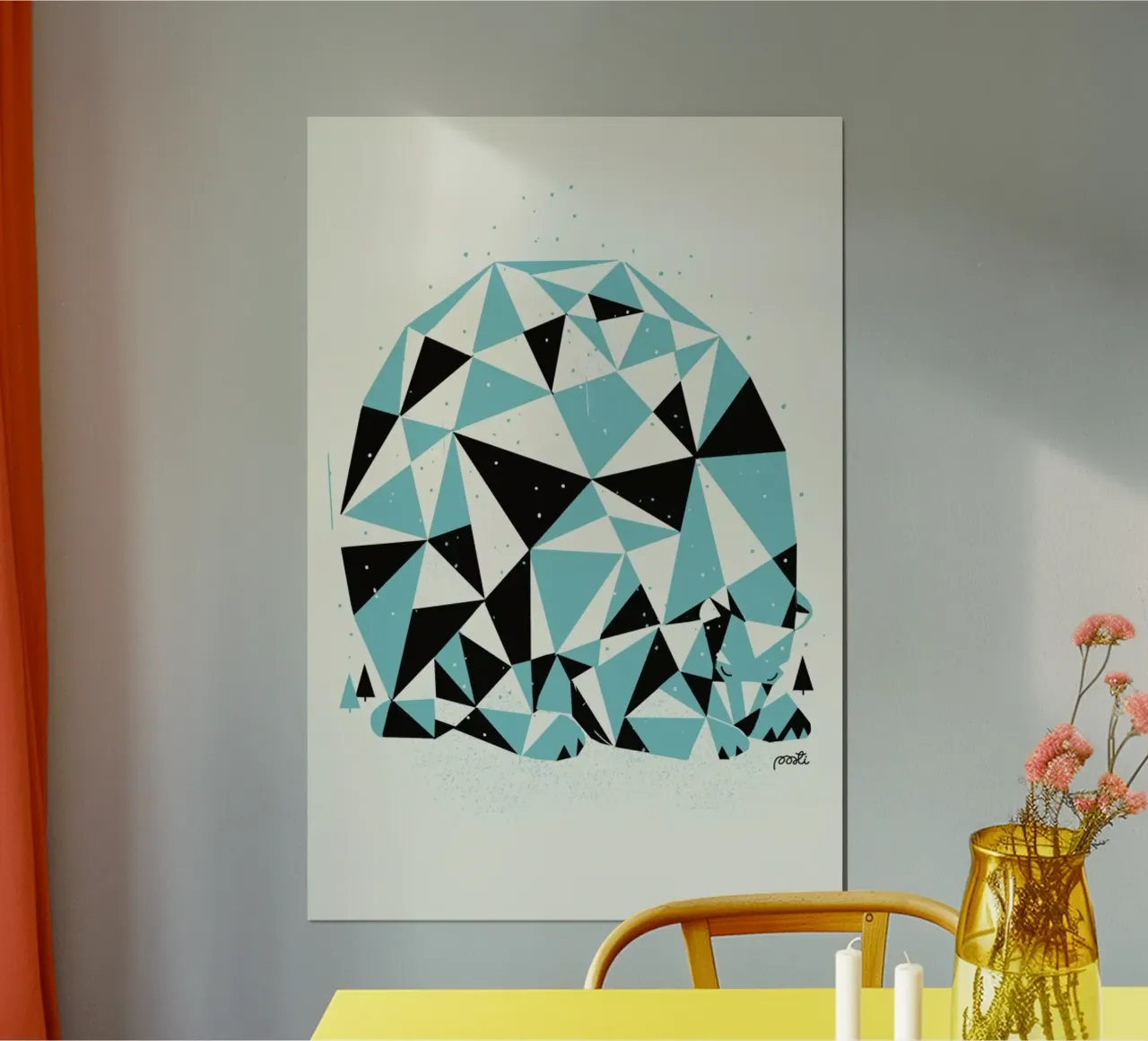 Forest 3 poster con telaio in legno da Pietari Posti