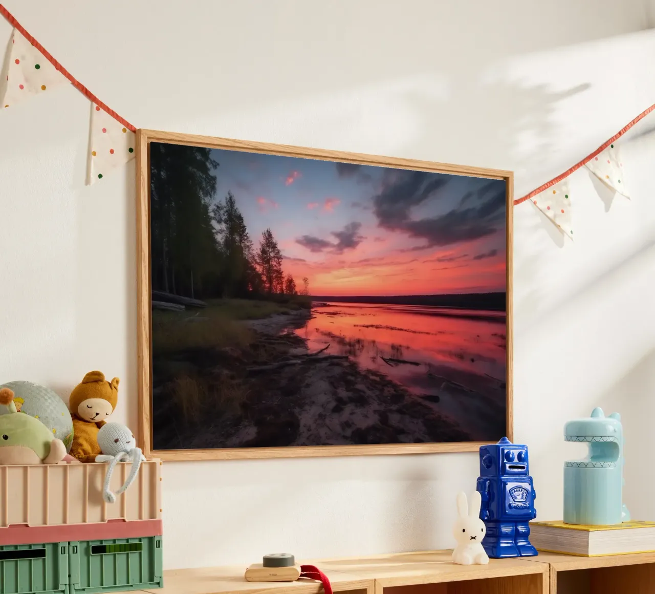 Foresta al Fulss con tramonto plexiglass da PosterPrint