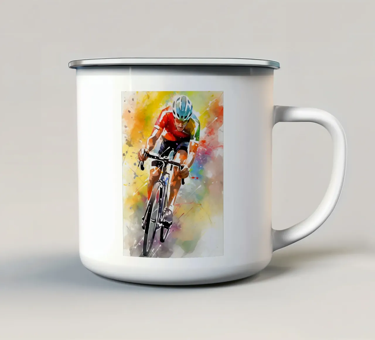 Cycling Watercolor 2 tazza in smalto da Mateo