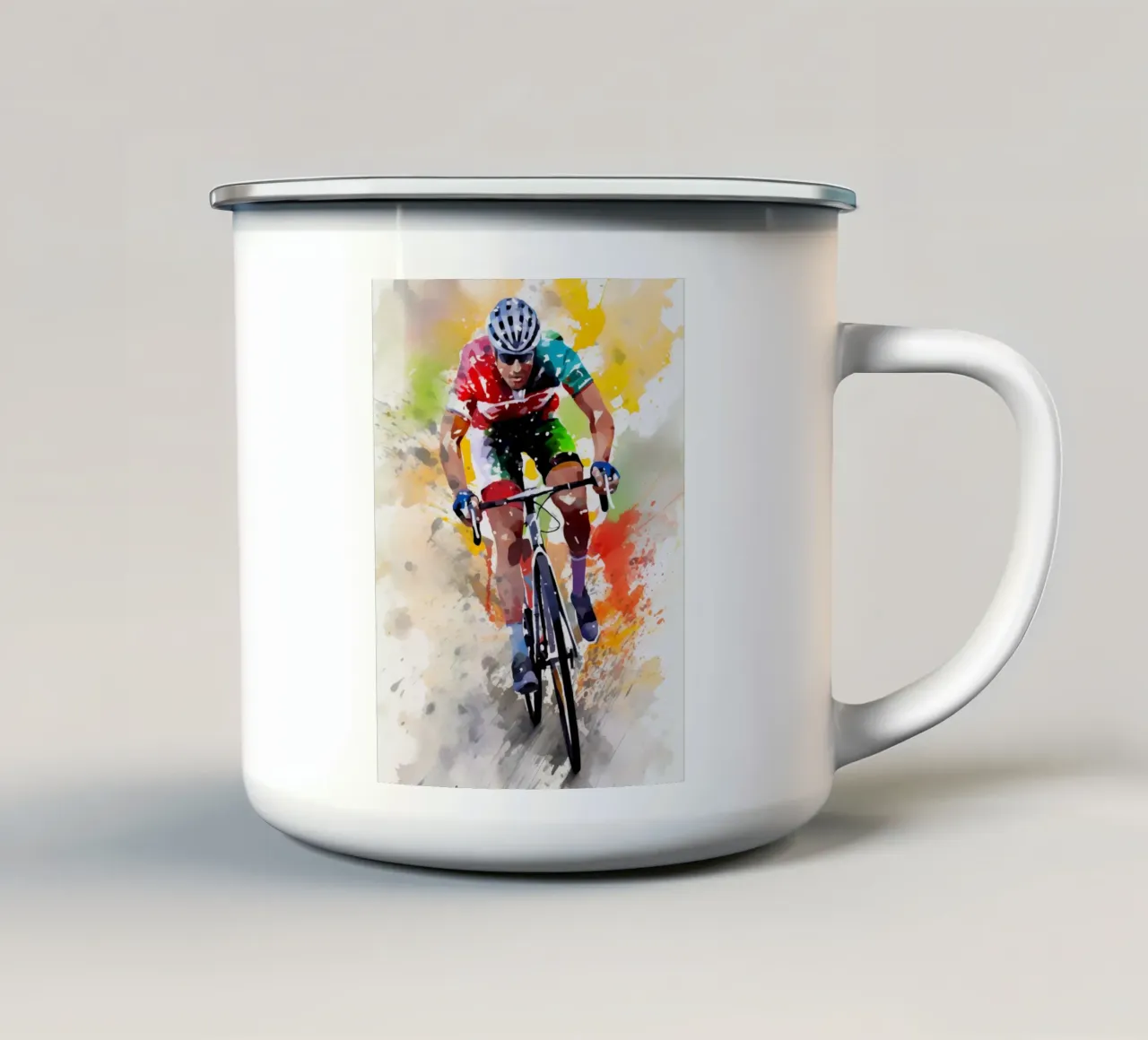Cycling Watercolor 3 tazza in smalto da Mateo
