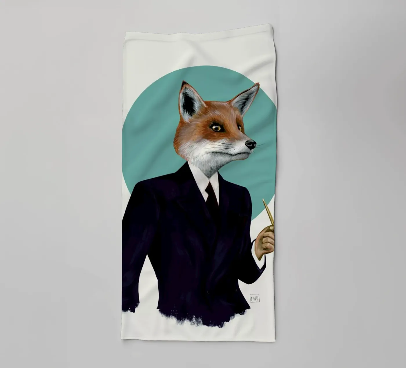 Mr. Fox badhanddoek van Famous When Dead