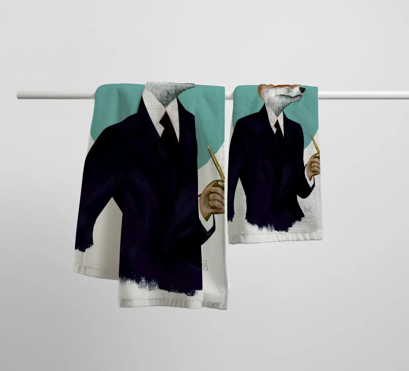 Mr. Fox badhanddoek van Famous When Dead