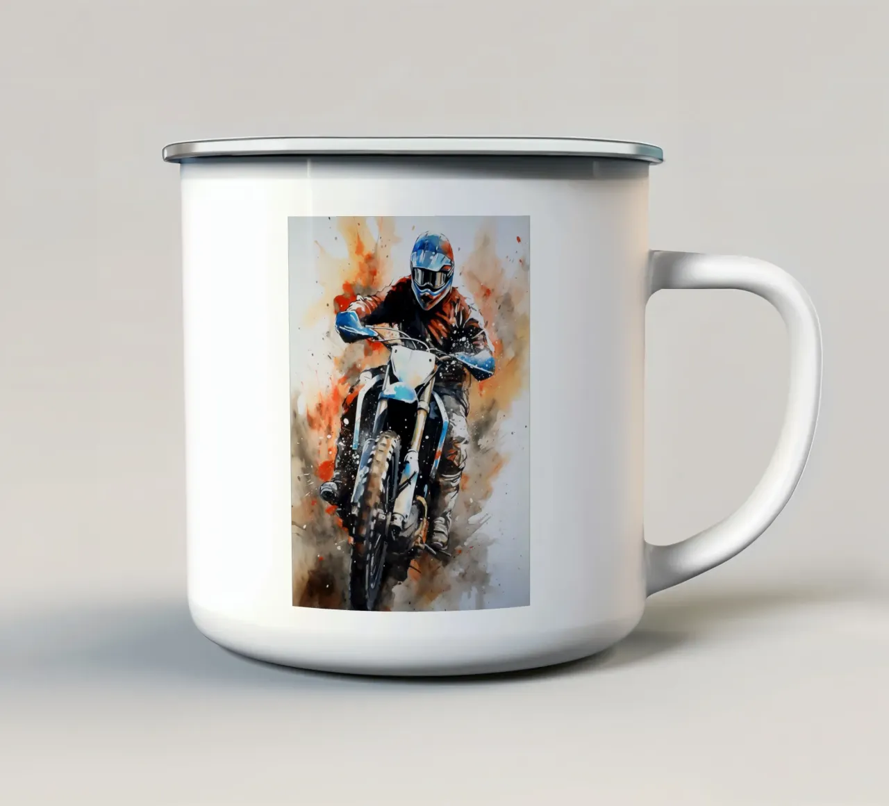 Motocross Watercolor 2 tazza in smalto da Mateo