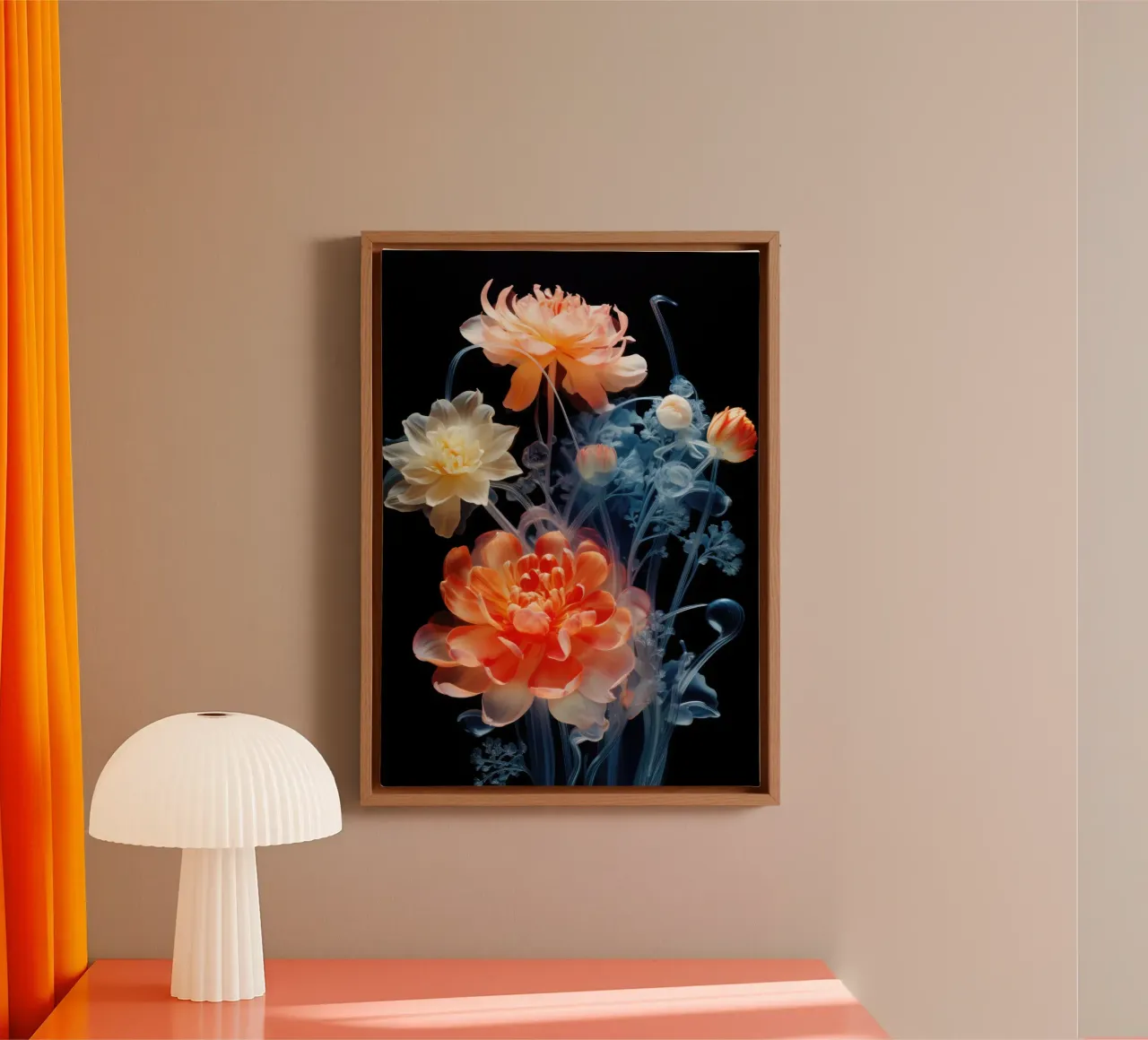 Strass fiore X-Ray tela con Cornice a cassetta da PosterPrint