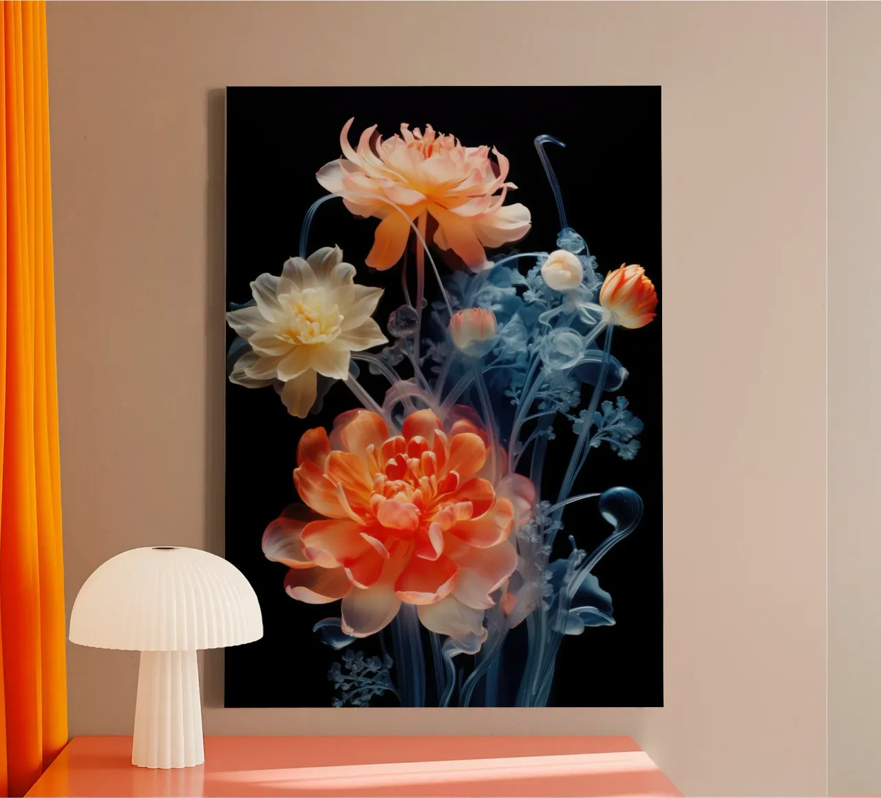Strass fiore X-Ray tela con Cornice a cassetta da PosterPrint