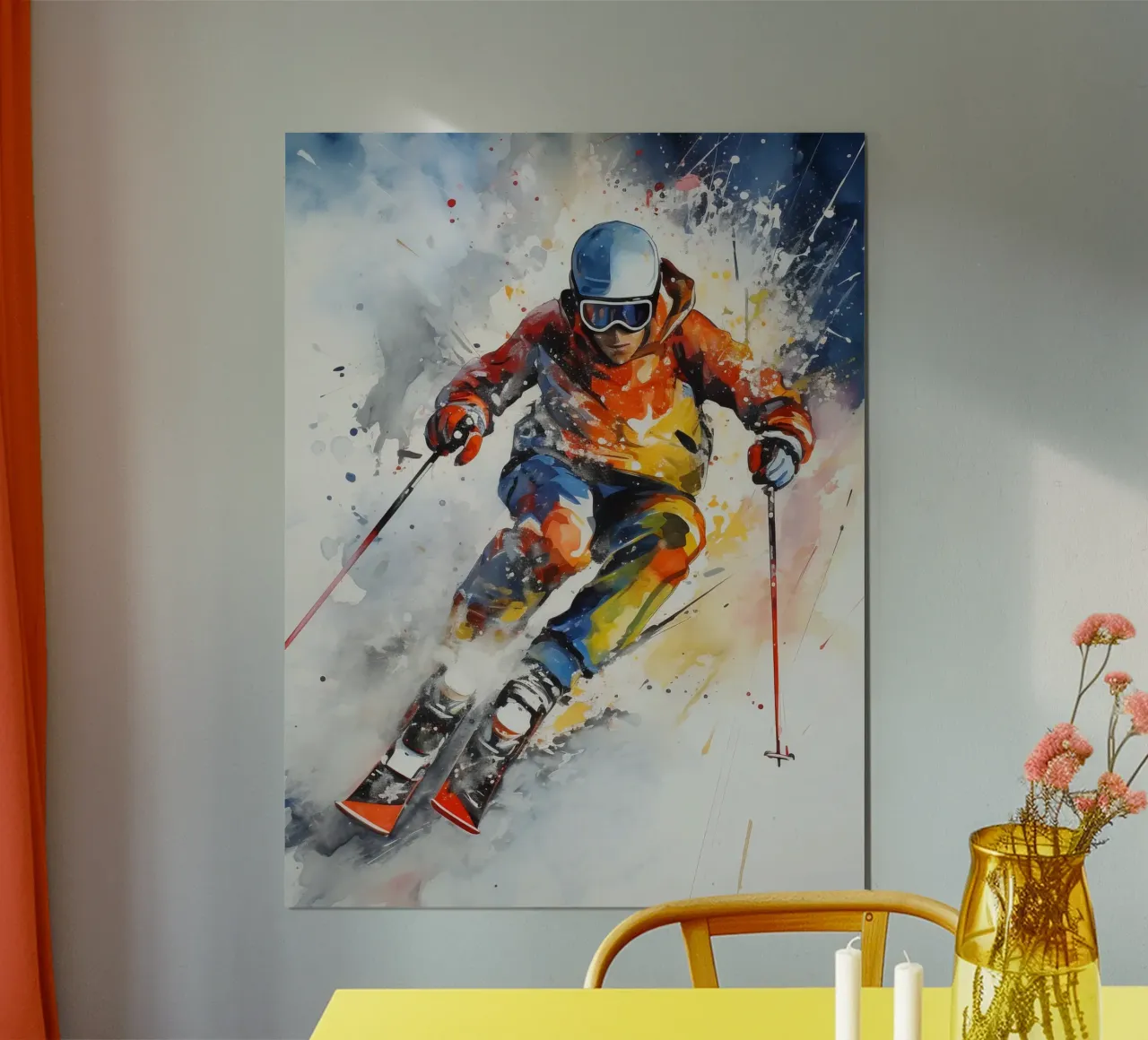 Alpine Skiing Watercolor 2 hahnemühle by Mateo