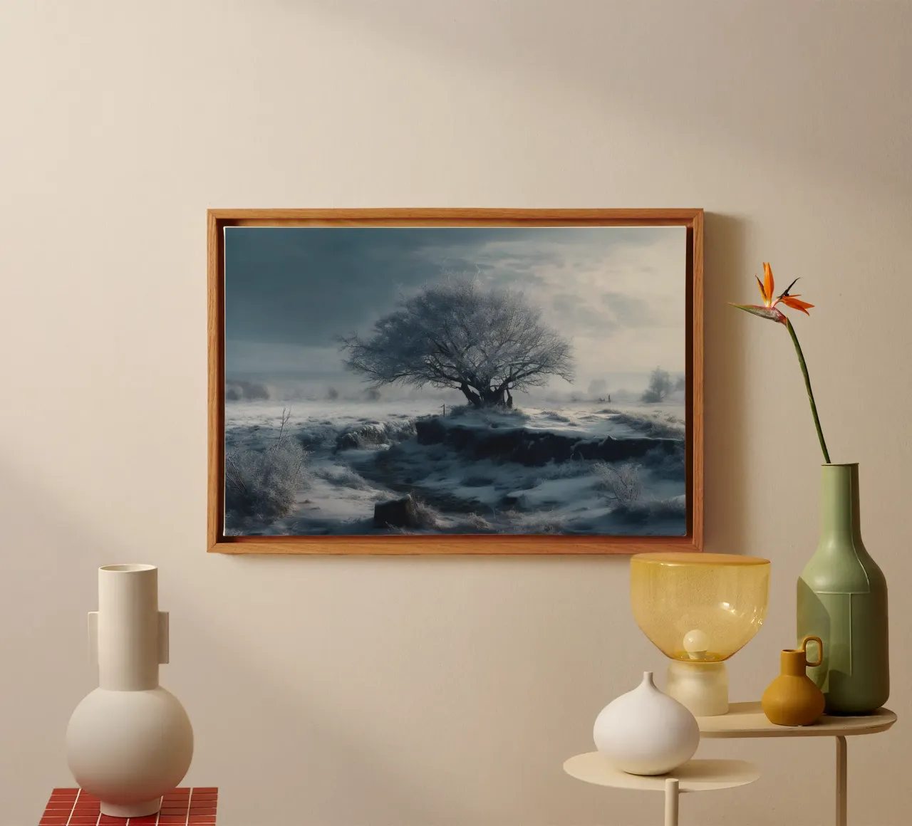 Albero invernale tela con Cornice a cassetta da PosterPrint