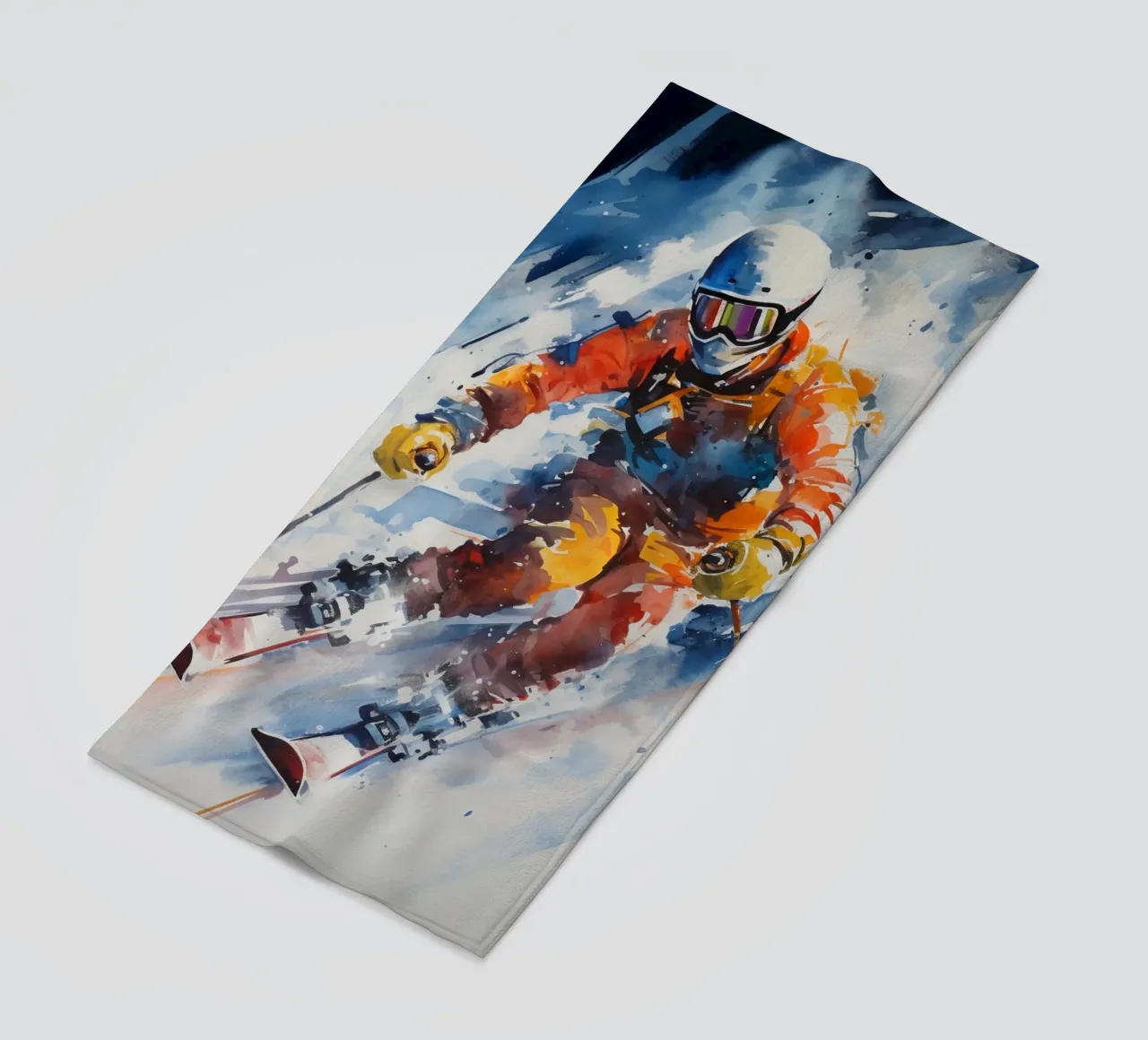 Alpine Skiing Watercolor 3 telo mare da Mateo